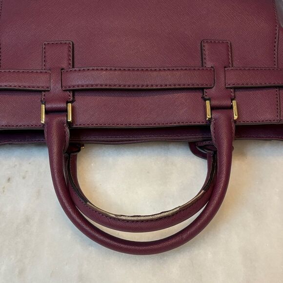 Michael Kors Hamilton Traveler Studded Satchel Saffiano Leather Bag - Picture 11 of 16